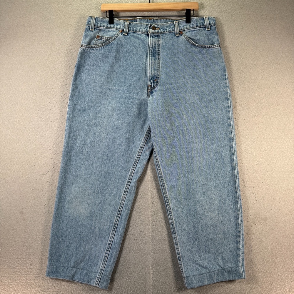 Vintage Levis 505 Jeans Mens 38x32‎ Blue Lightwash Relaxed Orange Tab 1995